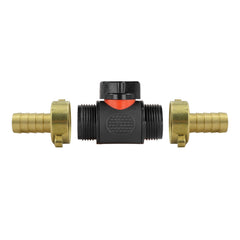In-Line BSPM Valve with 2 x 13mm Brass Barb Connectors