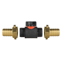 In-Line BSPM Valve with 2 x 19mm Brass Barb Connectors