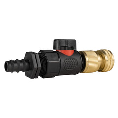 16mm Barbed Straight with BSPF-Quick Connect Valve & Hose Connector Brass