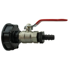 IBC 2” S60X6 Cap with Lever Valve and 16mm Barbed Straight