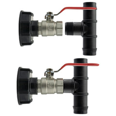 IBC 2” S60X6 Cap with Lever Valve and 25mm Barbed Tee