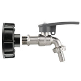 IBC 2" S60X6 - 1/2" BSP Cap with Lever Tap Hose Barb and Side Lock