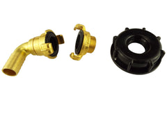 IBC 2” S60X6 Cap with Geka Type Fittings 19mm Barb Swivel Elbow