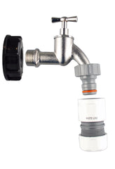 IBC 2” S60X6 Cap with Bib Tap and Max Flo Hose Connectors Set