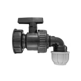 IBC 2” S60X6 Cap with Large Plastic Valve and MDPE Elbow 32mm