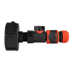 IBC 2” S60X6 Cap with BSPF Thread-Quick Connect Male Valve and Hose Connector Lock
