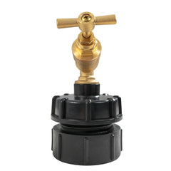IBC 2” BSPF – S60X6 Cap with S60X6 – ½” BSPF Cap and Brass Bib Quick Connect Tap 1/2” BSP