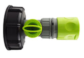 IBC 2” S60X6 Cap with BSP Threaded Valve and Hose Connector Lime