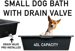 Versatile Large 40L Dog Bath/Pool/Tub - Suitable for Small Dog Breeds - with Drain Plug & Premium Connector - Durable, Easy to Store
