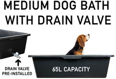 Versatile Large 65L Dog Bath/Pool/Tub - Suitable for Small to Large Breeds - with Drain Plug & Premium Connector - Perfect for medium size dog breeds - Durable, Easy to Store