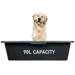 Versatile Large 90L Dog Bath/Pool/Tub - Suitable for Small to Large Breeds - with Drain Plug & Premium Connector - Perfect for medium and large dog breeds - Durable, Easy to Store