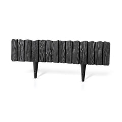 Lawn Edging, Plastic Palisade Wood Effect, 2.32m, Black