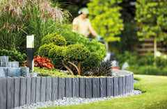 Lawn Edging, Plastic Palisade Wood Effect, 2.32m, Black