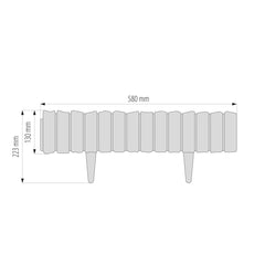 Lawn Edging, Plastic Palisade Wood Effect, 2.32m, Black