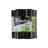 Wavy Plastic Garden Lawn Edging, H=10CM, L=9M, Black