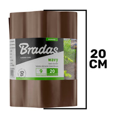 Wavy Plastic Garden Lawn Edging, H=20CM, L=9M, Brown