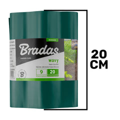 Wavy Plastic Garden Lawn Edging, H=20CM, L=9M, Green