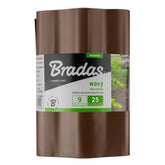 Wavy Plastic Garden Lawn Edging, H=25CM, L=9M, Brown