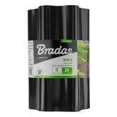 Wavy Plastic Garden Lawn Edging, H=25CM, L=9M, Black