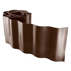 Wavy Plastic Garden Lawn Edging, H=20CM, L=9M, Brown