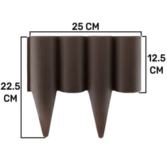 Lawn Edging, Plastic Palisade Wood Effect, 2.5m Box, Brown