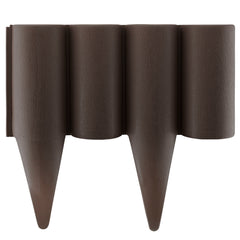 Lawn Edging, Plastic Palisade Wood Effect, 2.5m Box, Brown