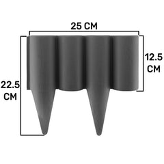 Lawn Edging, Plastic Palisade Wood Effect, 2.5m Box, Gray