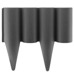 Lawn Edging, Plastic Palisade Wood Effect, 2.5m Box, Gray