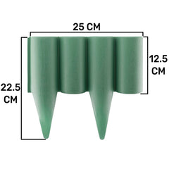 Lawn Edging, Plastic Palisade Wood Effect, 2.5m Box, Green
