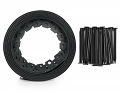 Lawn Border Set, Easy Border 40mm Black 10m With Pegs