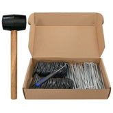 Weed Control Membrane Pegs Buffer Washer Set Blue with Rubber Mallet