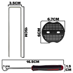 Weed Control Membrane Pegs Buffer Washer, 6"/150mm, Red