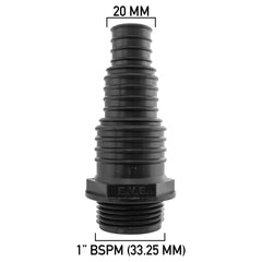 Pond Connector 1" BSPM - 20/25/32mm