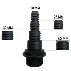 Pond Connector 1.5" BSPM - 20/25/32/40mm