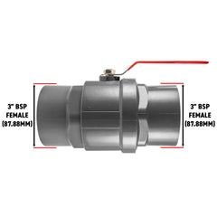 PP 3" BSPF Stopcock with Stainless Steel Ball Valve and Handle