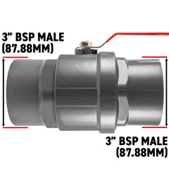 PP 3" BSPF Stopcock with Stainless Steel Ball Valve and Handle
