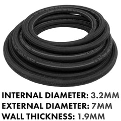 Rubber Reinforced with a Heat Resistant Textile Braid 3.2mm/7mm