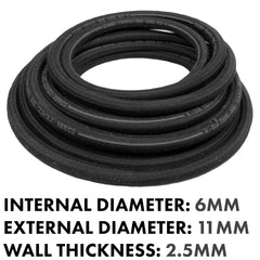 Rubber Reinforced with a Heat Resistant Textile Braid 6mm/11mm