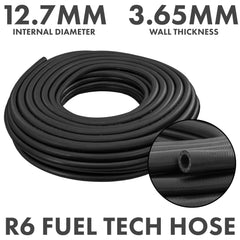 Rubber 12.7mm Braided Fuel, Oil Hose SAE J30 R6