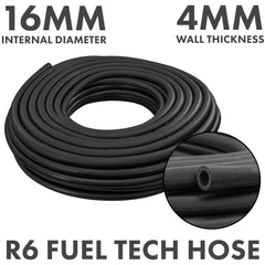 Rubber 16mm Braided Fuel, Oil Hose SAE J30 R6