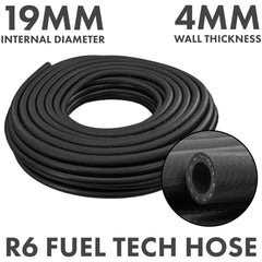 Rubber 19mm Braided Fuel, Oil Hose SAE J30 R6