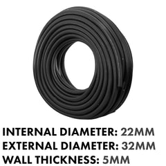Rubber 22mm Braided Fuel, Oil Hose SAE J30 R6