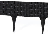 Lawn Edging, Plastic Palisade Rattan Effect, 2.4m, Black
