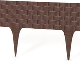 Lawn Edging, Plastic Palisade Rattan Effect, 2.4m, Brown