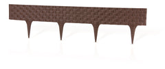 Lawn Edging, Plastic Palisade Rattan Effect, 2.4m, Brown
