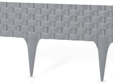 Lawn Edging, Plastic Palisade Rattan Effect, 2.4m, Gray