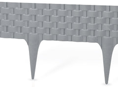 Lawn Edging, Plastic Palisade Rattan Effect, 2.4m, Gray