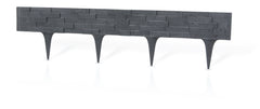 Lawn Edging, Plastic Palisade Slate Effect, 2.38m, Gray