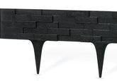Lawn Edging, Plastic Palisade Slate Effect, 2.38m, Black