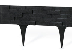 Lawn Edging, Plastic Palisade Slate Effect, 2.38m, Black